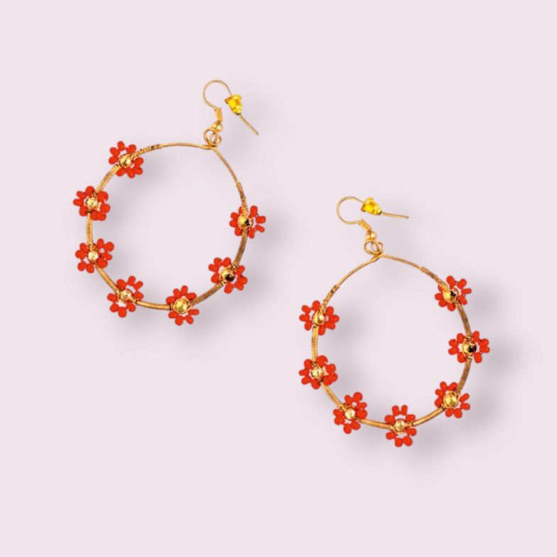 Desert Flower Hoop Earrings