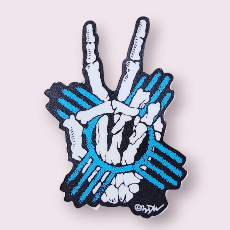 Skeleton Peace Zia Sticker
