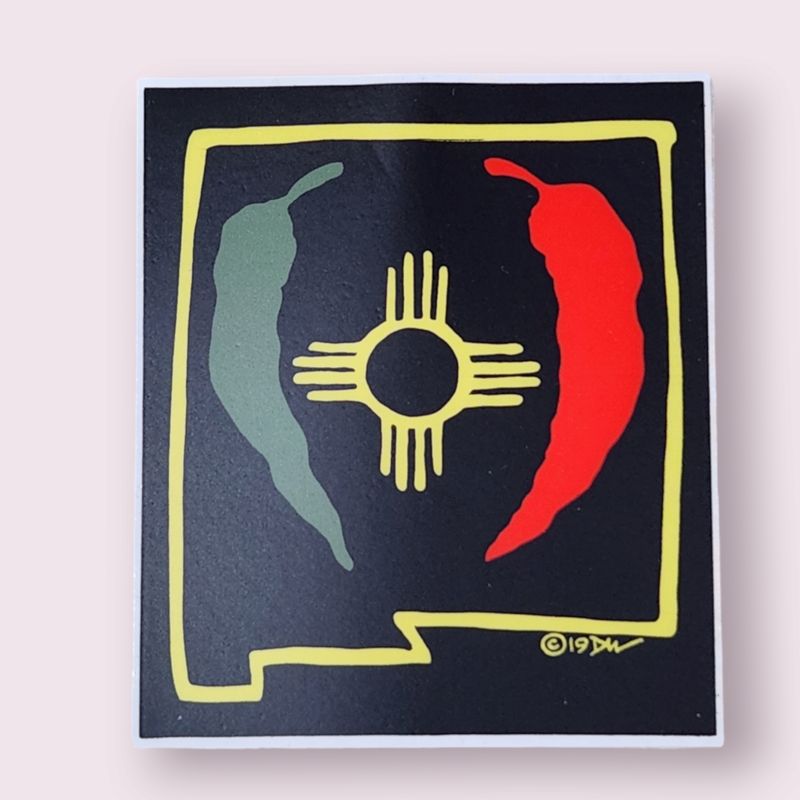 NM State Zia Green/Red Sticker