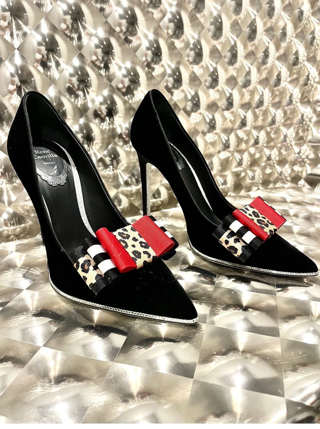 Star-Bling Lady Leopard Shoe Bows