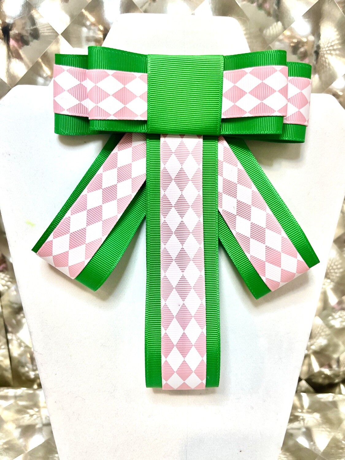Green, Pink and White Triple Bolo