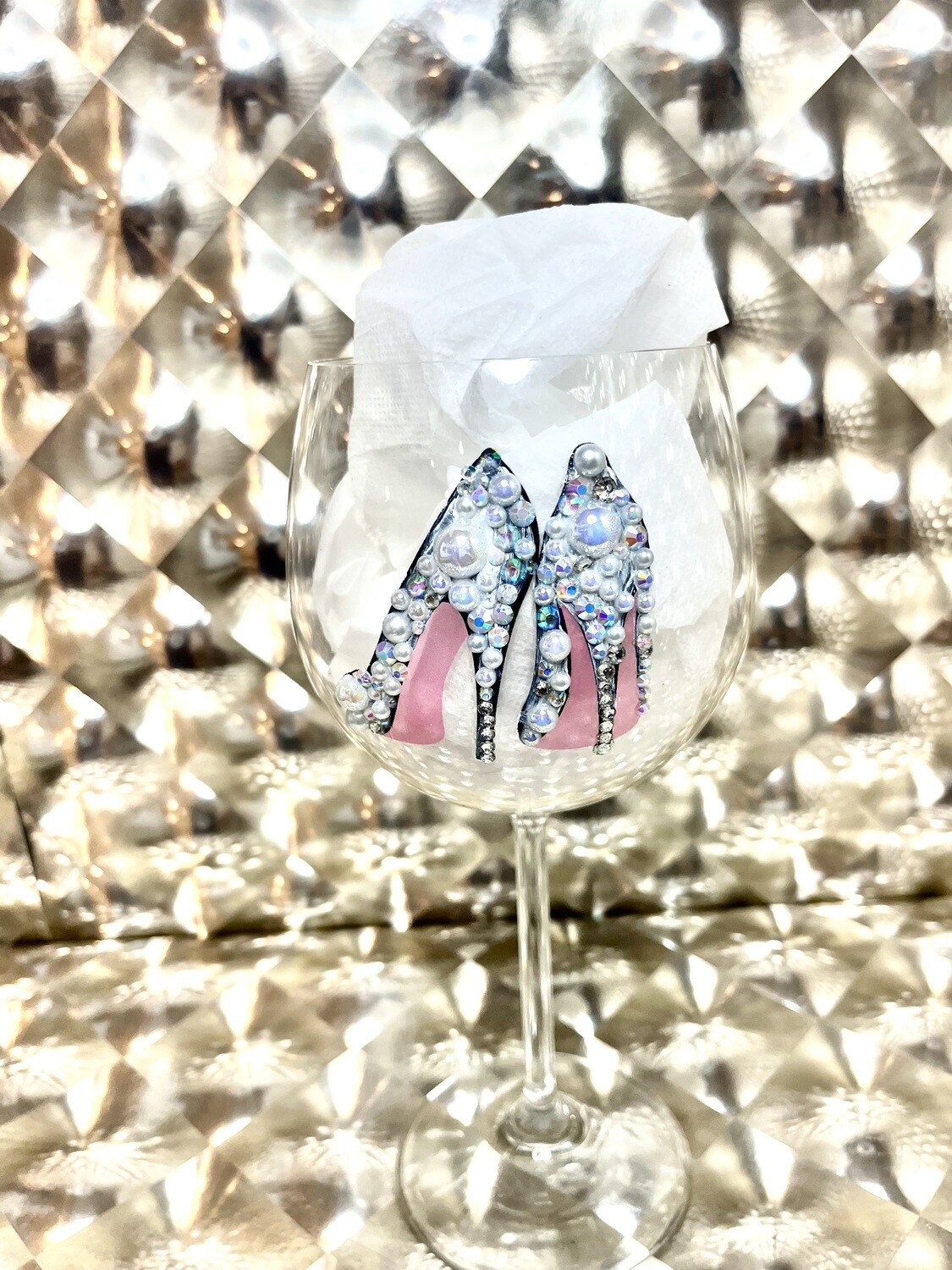 Wedding Shoe Wine Glass