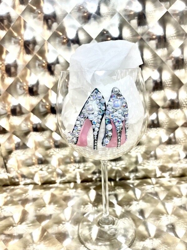 Wedding Shoe Wine Glass