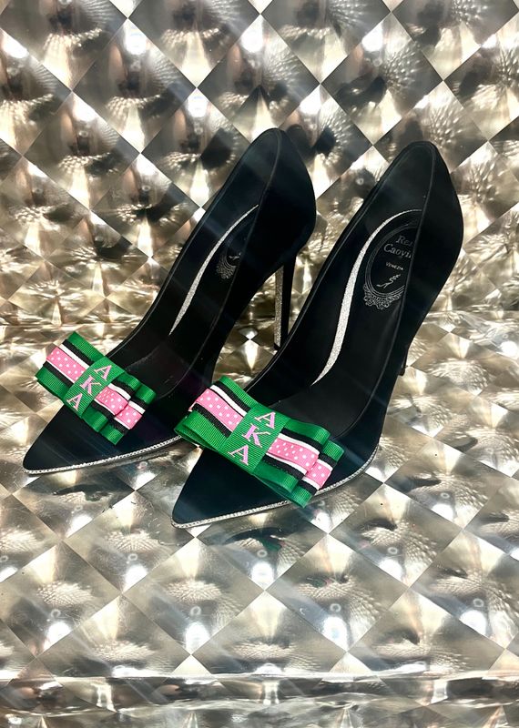 AKA pink and green Shoe Bow