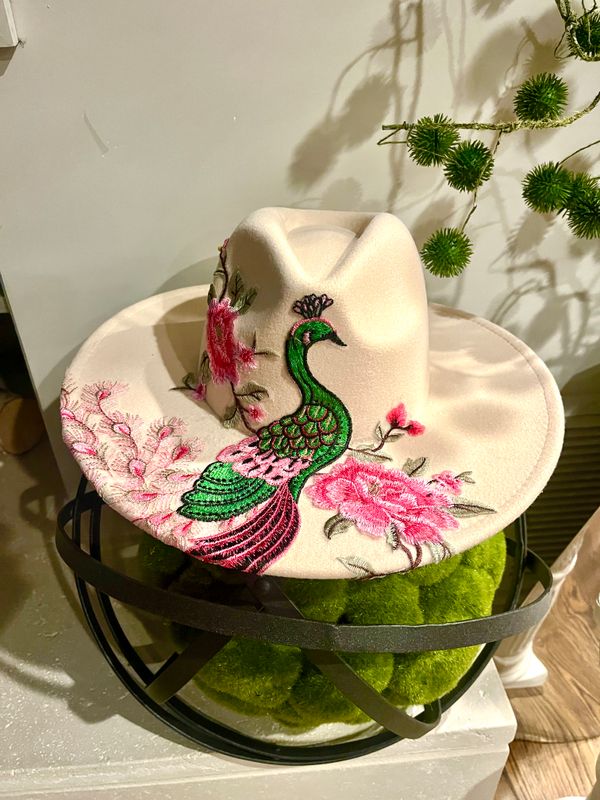 Peacock Fedora hat