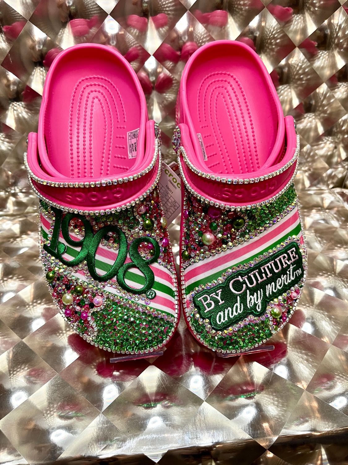 For the culture-hot pink crocs