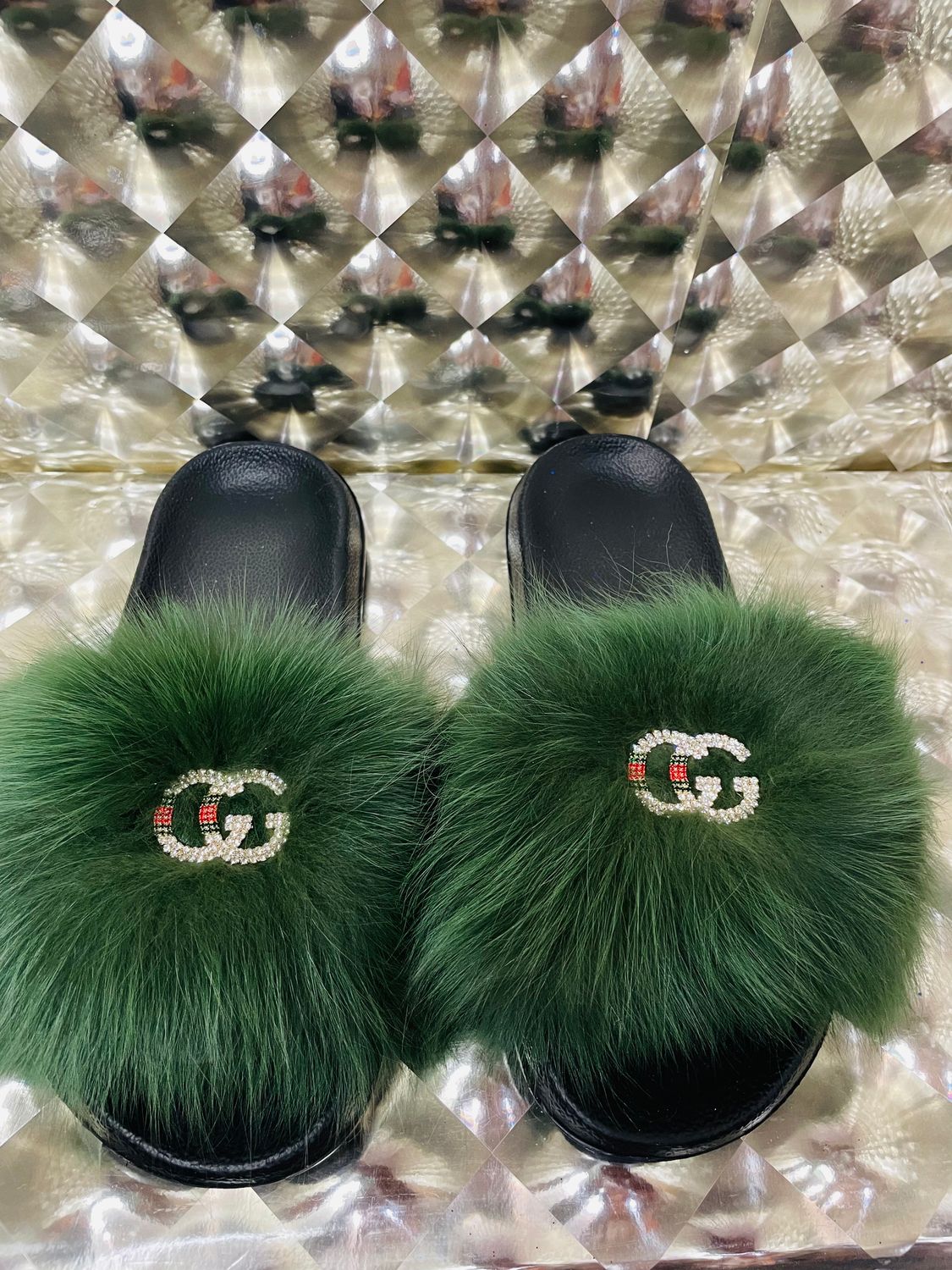 “Inspired” fur slides