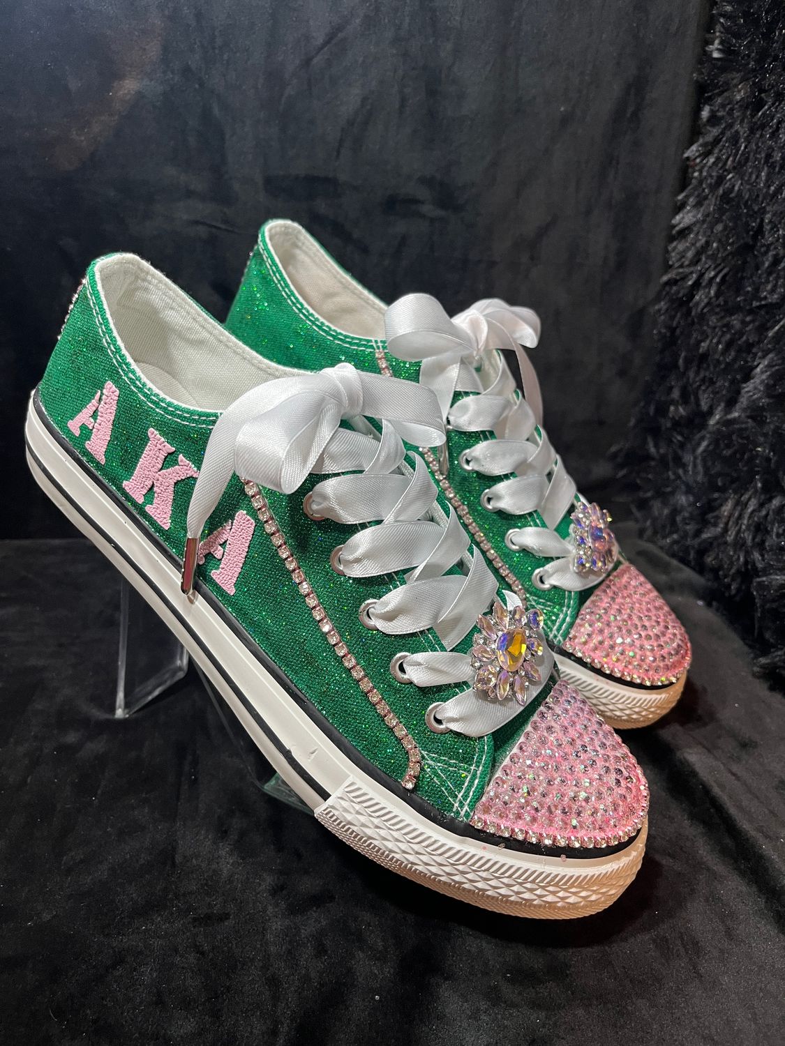 Pinkish tennis shoes