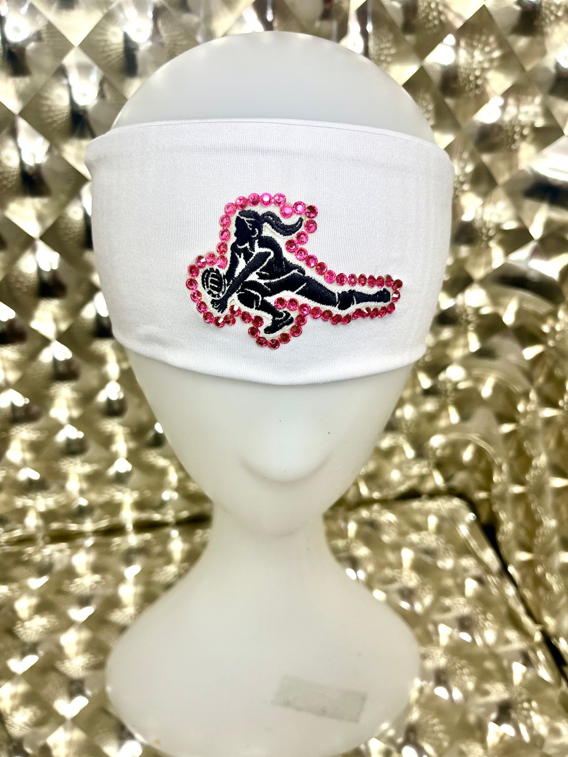 Volleyball headband -White/Pink
