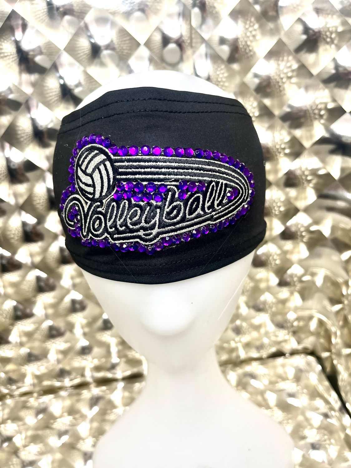 Volleyball headband-Black/Purple
