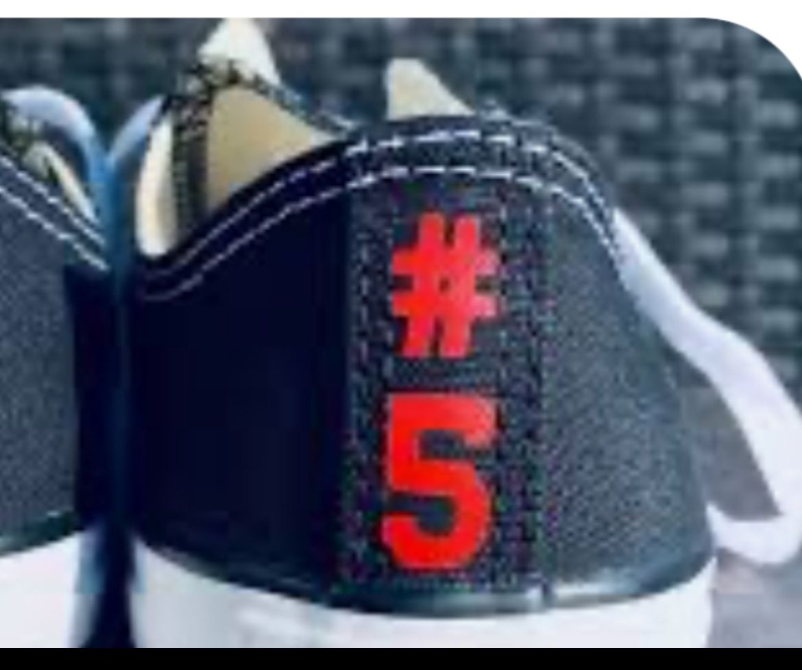#numbers on the back of a pair of tennis shoes