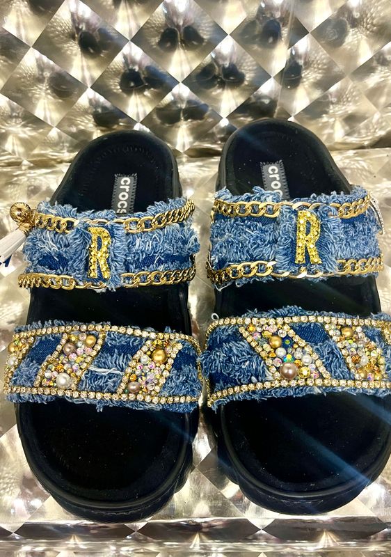 Yellow croc with Jean matetial Non Fur