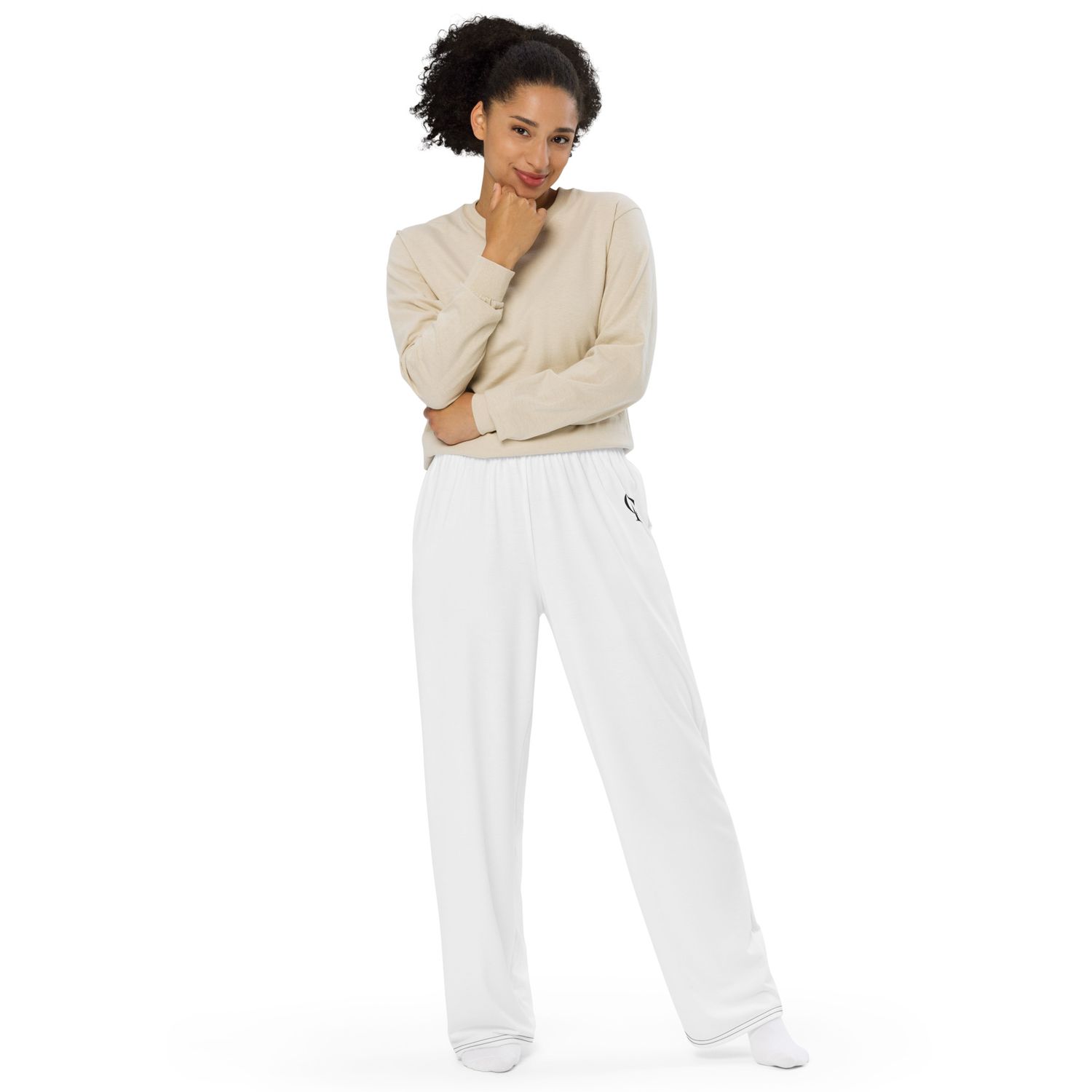RC 25 unisex wide-leg pants with brown RC - pair with Radiant crewneck