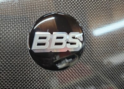 BLACK/SILVER 65MM BBS center cap