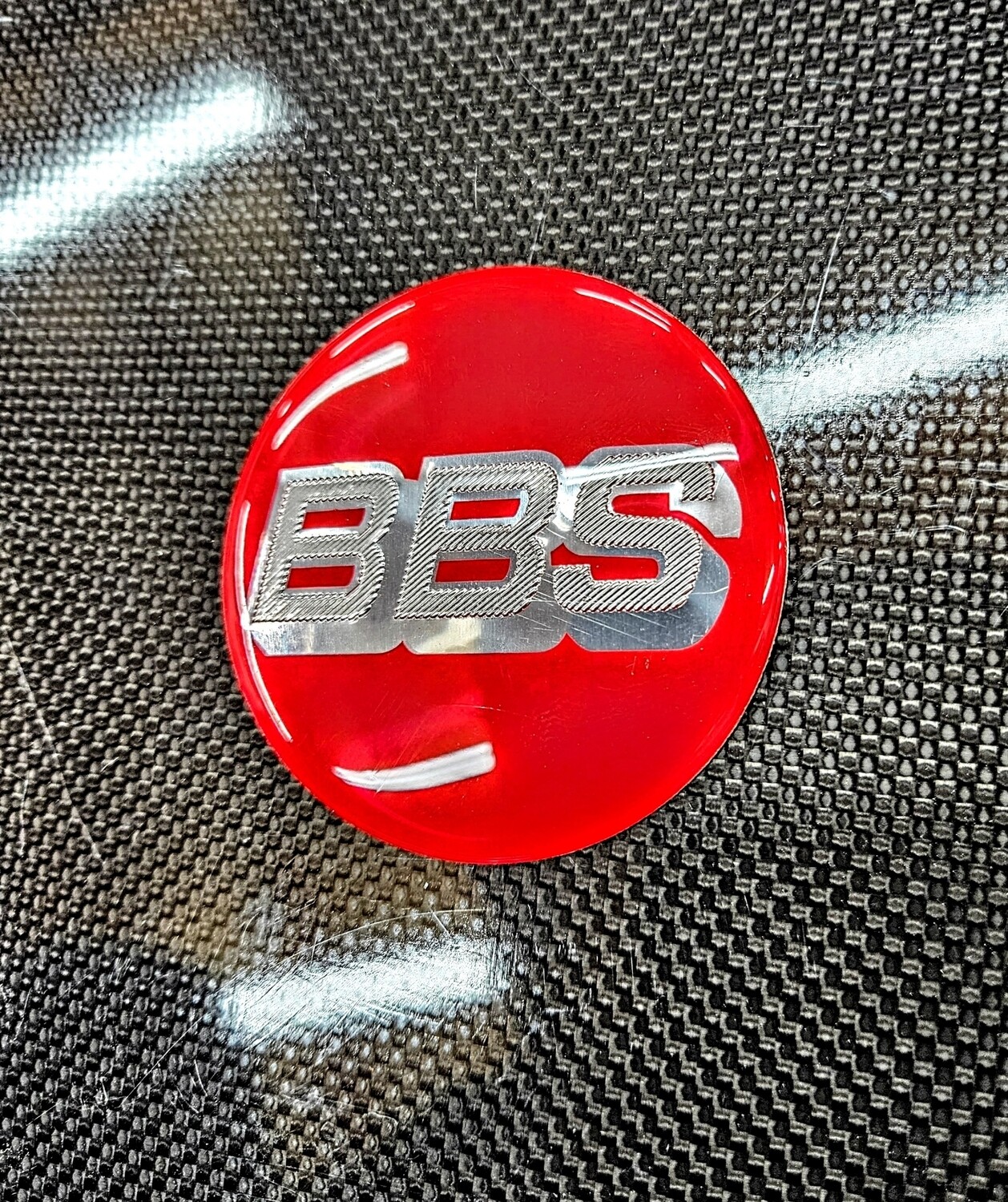 RED/SILVER 56MM BBS center cap