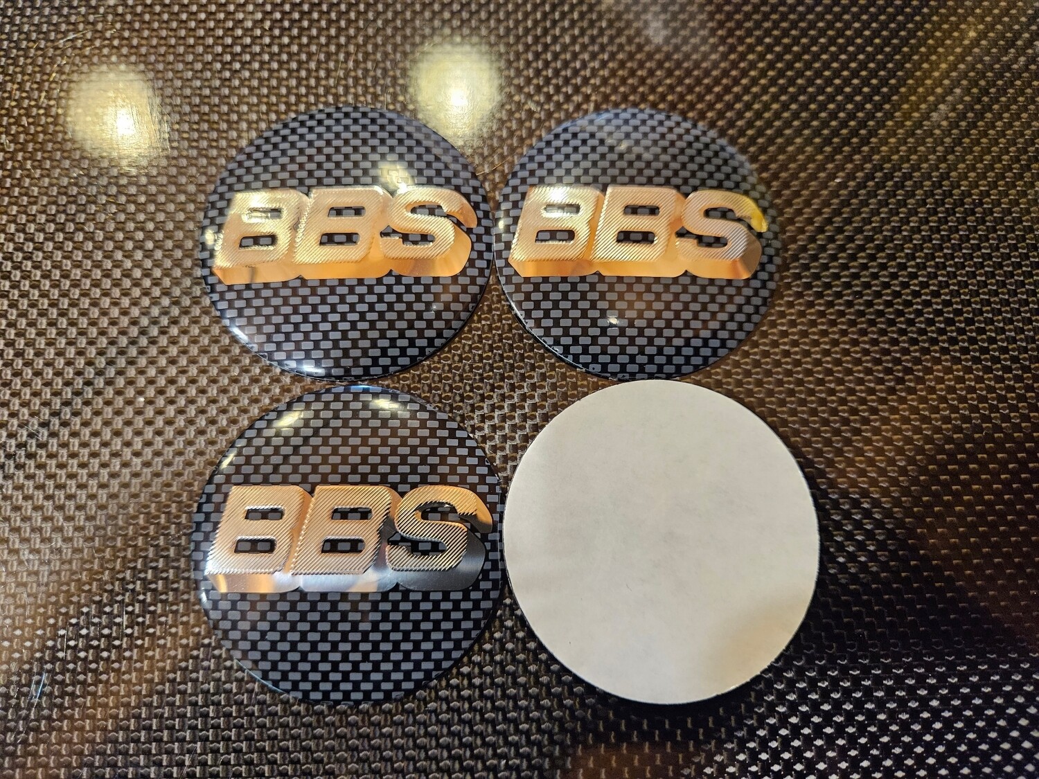 BLACK/SILVER Carbon fiber 65MM  BBS center cap
