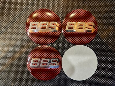 RED/SILVER Carbon fiber 60MM BBS center cap