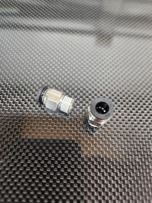 Stainless to plastic PTC airline fittings straight