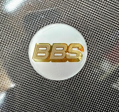 OFF-WHITE/GOLD BBS center cap - set of 4