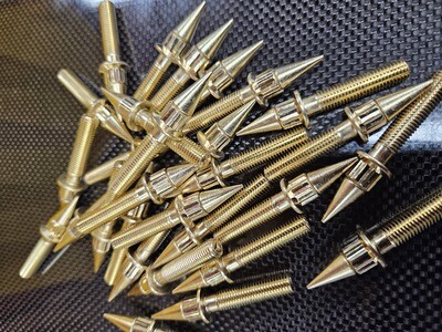 Gold Spiked M7x32mm Wheel Bolts