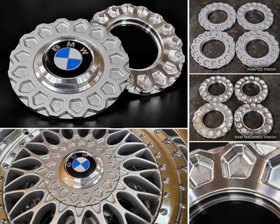 6061 Aluminum RS-Style Center Plates / Waffles for BBS RC090 Style 5 Wheels – Set of 4
