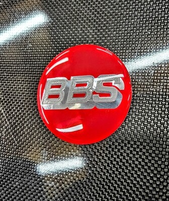 RED/SILVER BBS center cap - set of 4