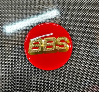 RED/GOLD BBS center cap - set of 4