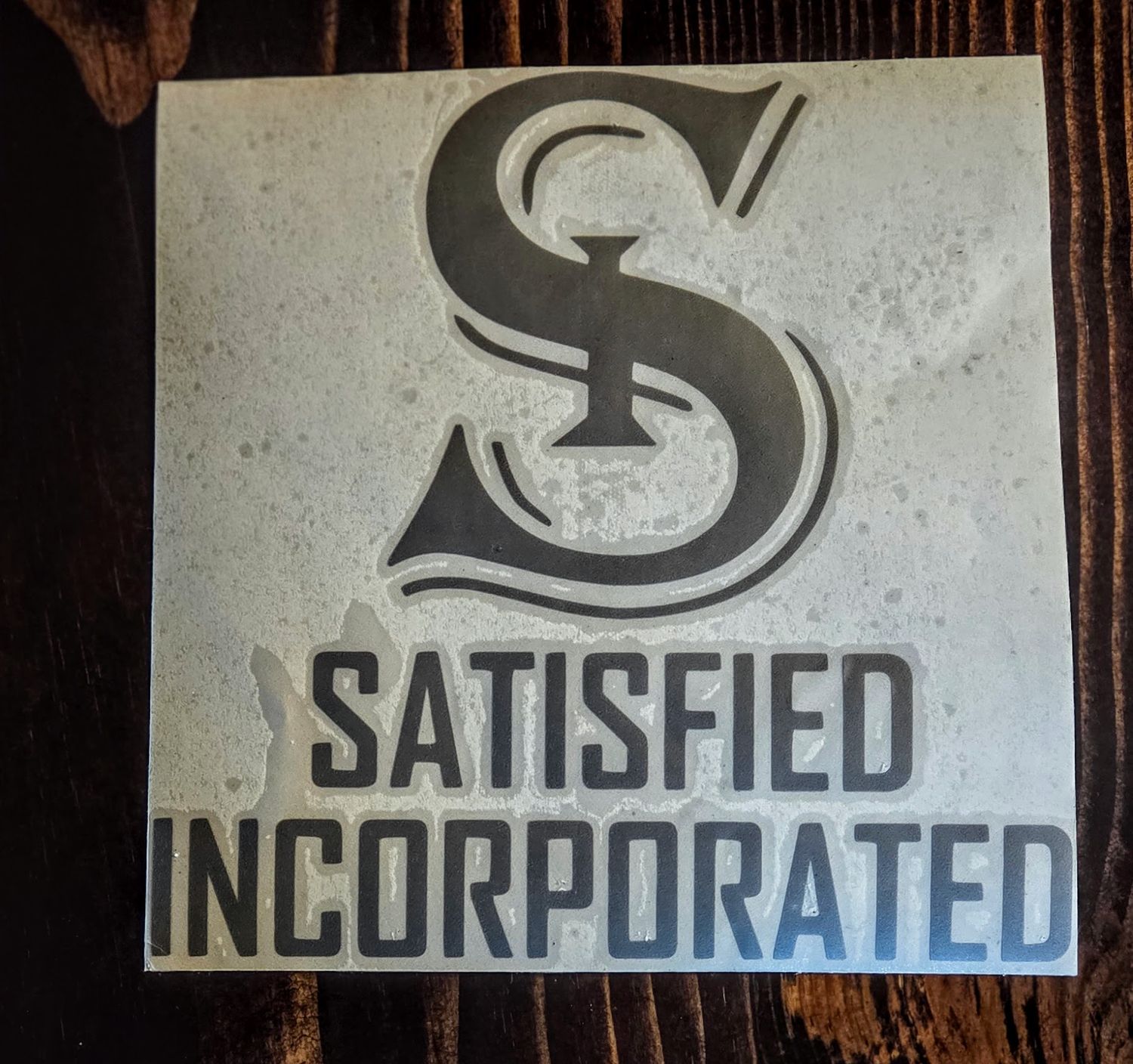Satisfied Incorporated Gloss Die-Cut Logo Stickers – Multiple Sizes &amp; Colors