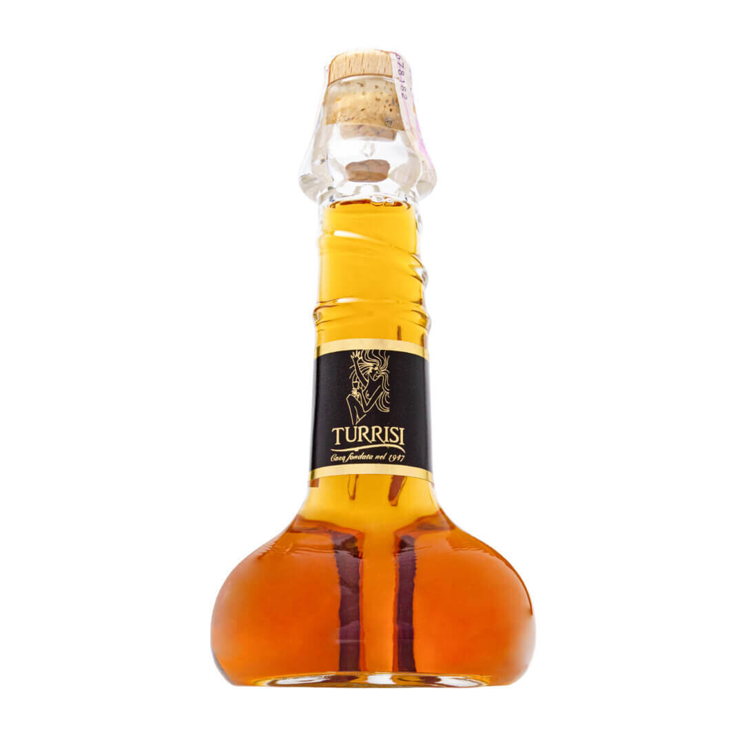 Bottiglia fallica di vino alla mandorla bianco