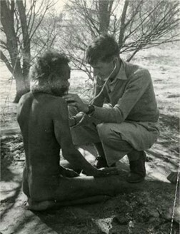 1957 Dr John Hargrave at Lake Mackay checking on a Pintubi elder