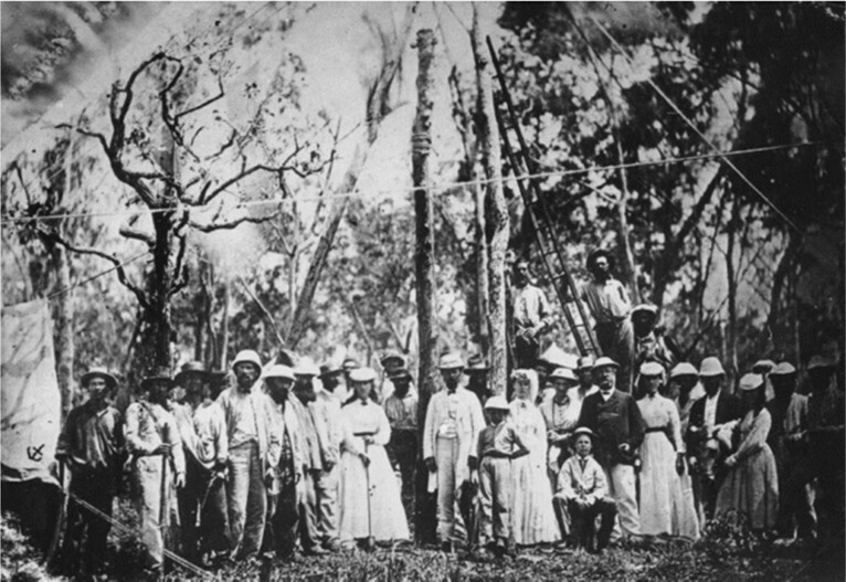 Planting the first telegraph cable near Palmerston