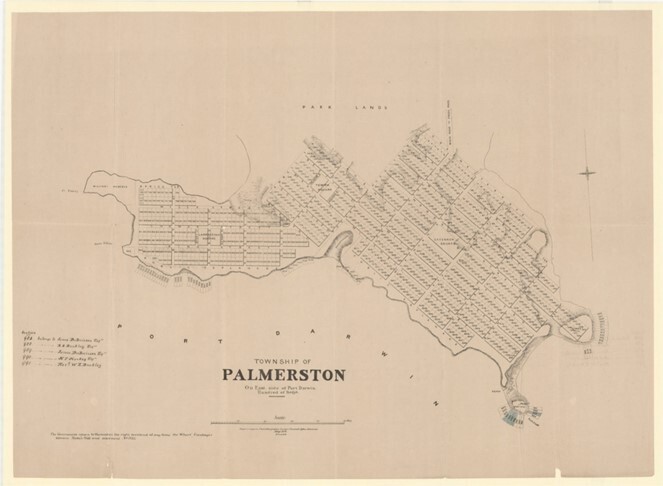 1870 Goyder's survey plan of Palmerston