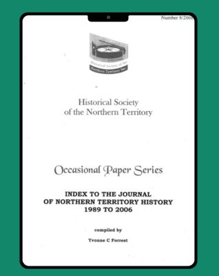 2008 Index to the Journal of Northern Territory History 1989 - 2006
