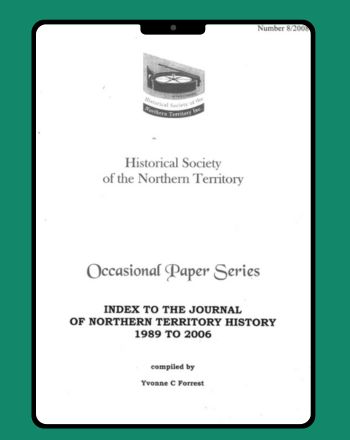 2008 Index to the Journal of Northern Territory History 1989 - 2006