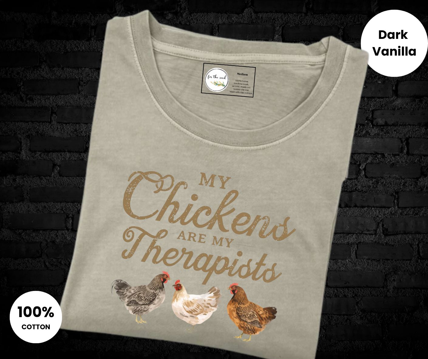 My Chickens are My Therapists Cotton T-Shirt