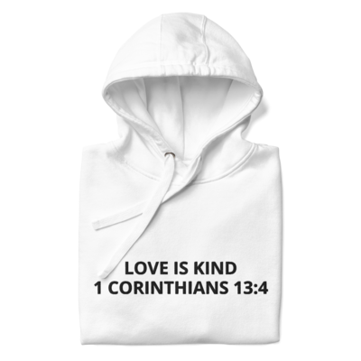 Unisex love is kind Hoodie (Black Text Printed)