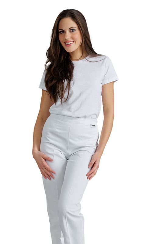 PANTALONE BIANCO CON CERNIERA LATERALE