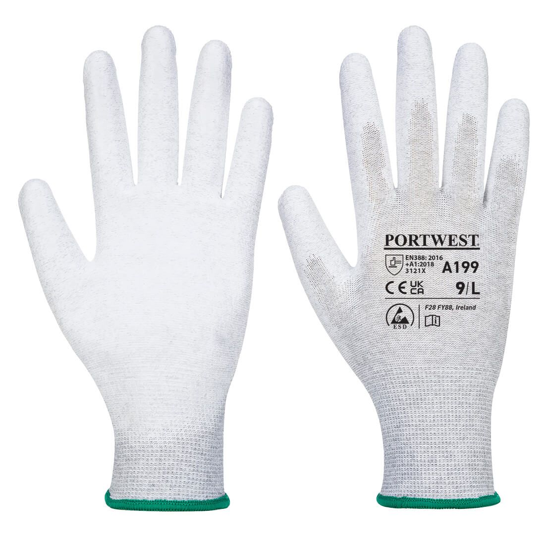GUANTI PALMO PU ANTISTATICI - CONF. 12 PZ