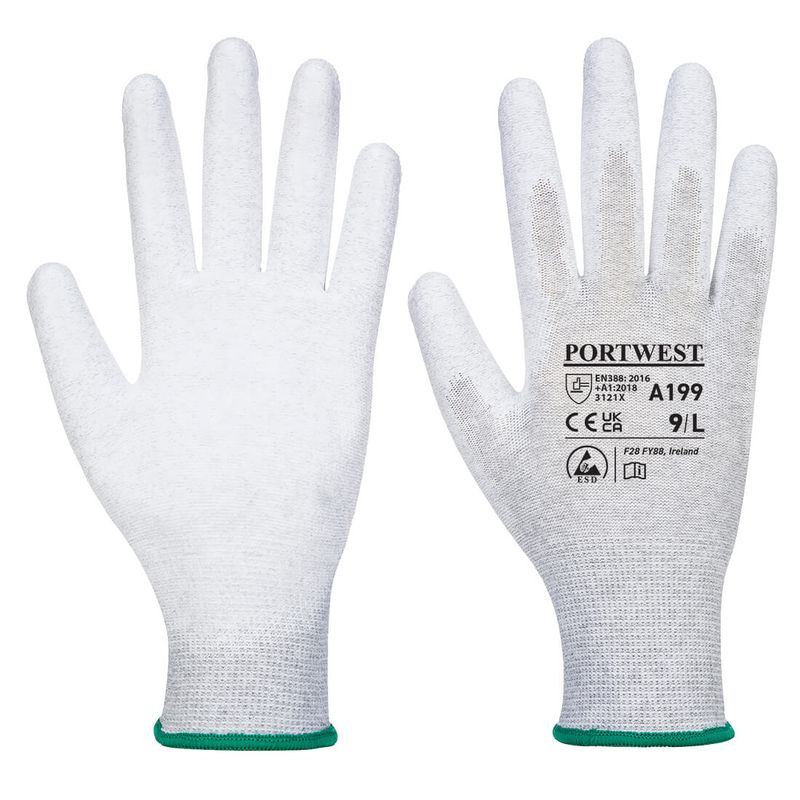 GUANTI PALMO PU ANTISTATICI - CONF. 12 PZ