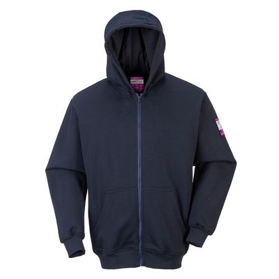 FELPA IGNIFUGA CON CAPPUCCIO E ZIP FRONTALE