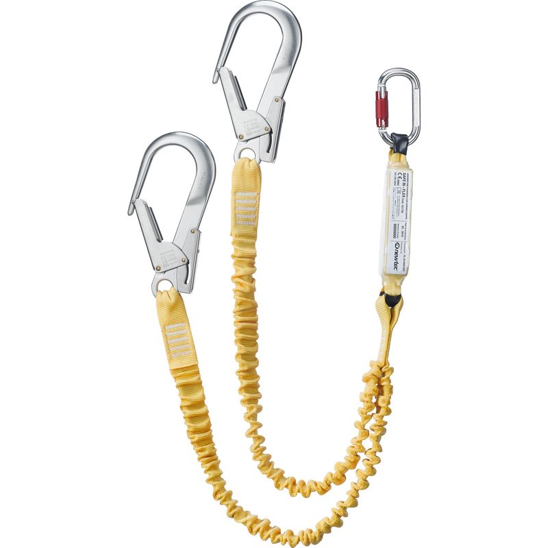 SAFE BI-FLEX - CORDINO ANTICADUTA A 2 PUNTI DI ANCORAGGIO CON FASCIA ELASTICA E ASSORBITORE DI ENERGIA