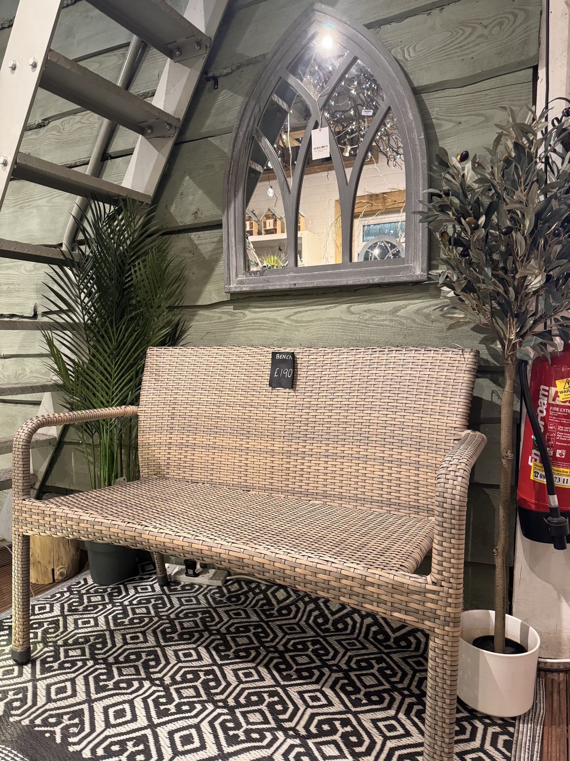 Aluminium Rattan Bench £190