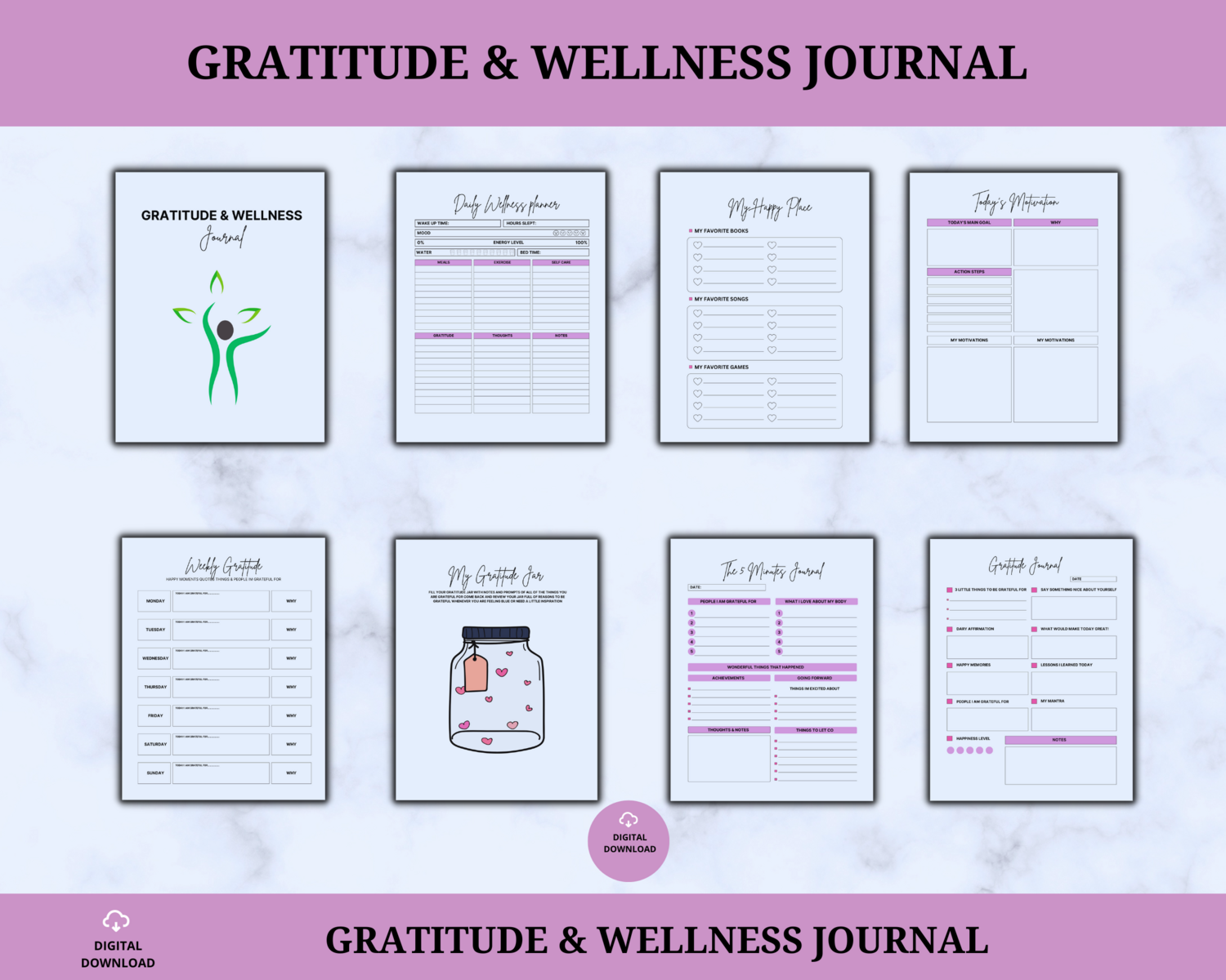 Gratitude &amp; Wellness Journal: Elevate Your Daily Life