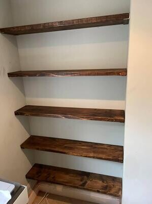 Scaffold Board Shelves with Alcove Brackets - 280mm deep