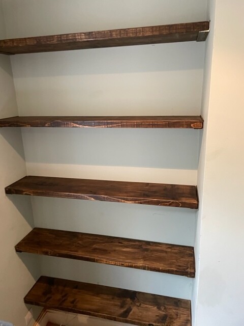 Scaffold Board Shelves with Alcove Brackets - 370mm deep