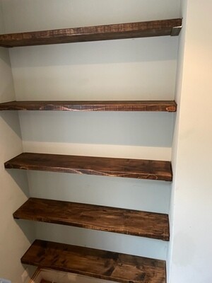 Scaffold Board Shelves with Alcove Brackets - 370mm deep