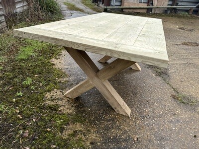 Outdoor Garden Patio Table with Breadboard Table Top (treated)