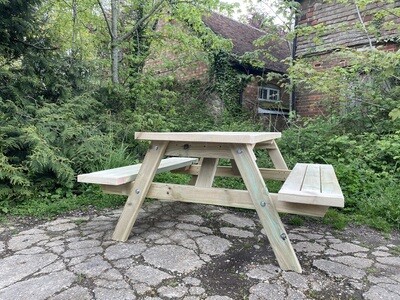 Heavy Duty Garden Picnic Table / Pub Bench with breadboard ends