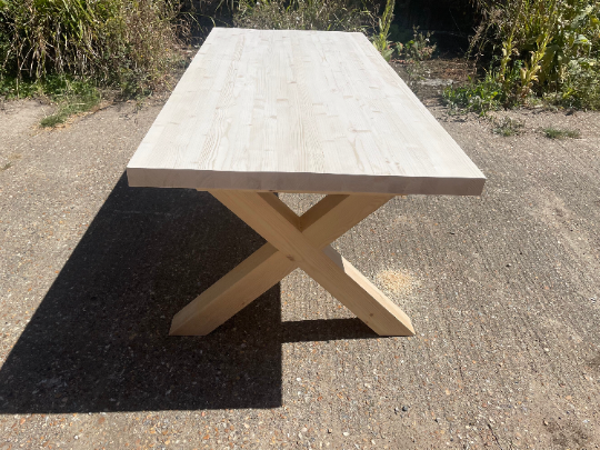 Indoor Farmhouse Dining Room Table with X leg