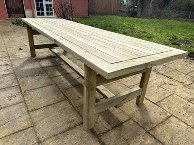 Outdoor Garden Patio Table with Standard Table Top and Double Braced Leg (treated)